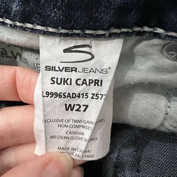 SILVER JEANS Women's Suki Capri Denim Blue‎ Jeans Size 27 - Picture 5 of 6